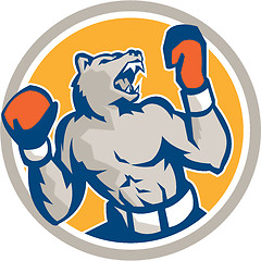 Image showing Angry Bear Boxer Gloves Circle Retro