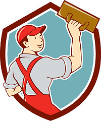 Image showing Plasterer Masonry Trowel Shield Cartoon