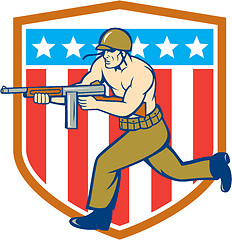 Image showing World War Two Soldier American Tommy Gun Shield