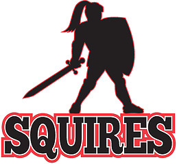 Image showing Knight Silhouette Squires Sword Shield Cartoon