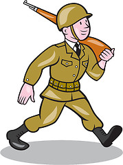 Image showing World War Two Soldier American Cartoon Isolated