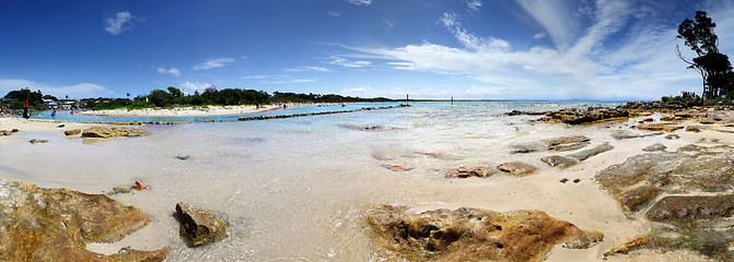 Image showing Tourists on vacation at Currarong Australia scenic Parorama