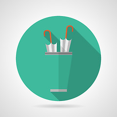 Image showing Flat color umbrella stand vector icon