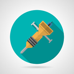 Image showing Flat color jackhammer vector icon