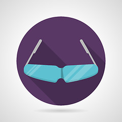 Image showing Flat color sport sunglasses vector icon