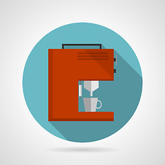 Image showing Flat color red coffee machine vector icon