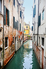 Image showing Narrow water canal in Venice