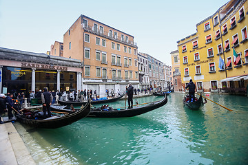 Image showing Gondola station in Venice