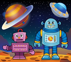 Image showing Space theme with robots 2