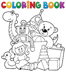 Image showing Coloring book heap of toys