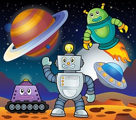 Image showing Space theme with robots 1