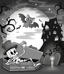 Image showing Black and white skeleton theme image