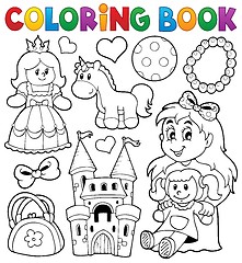 Image showing Coloring book with toys thematics 1