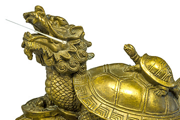 Image showing Acupuncture needle with chinese turtle figure