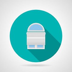 Image showing Circle vector icon for arch window with rolled shutters 