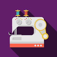 Image showing Flat vector icon for sewing machine