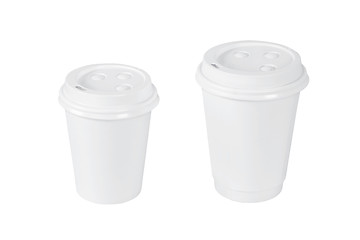 Image showing White coffee cups isolated