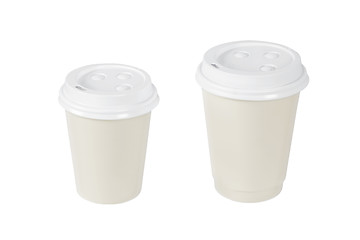 Image showing Beige coffee cups isolated