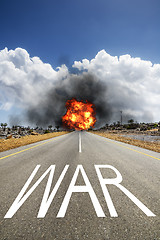 Image showing road with text WAR