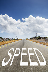 Image showing road with text speed