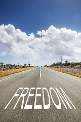 Image showing road with text FREEDOM