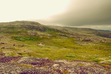 Image showing polar hills Scandinavian tundra in summer