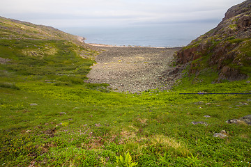 Image showing coast of Barents sea with bay