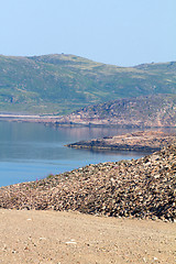 Image showing coast of Barents sea with bay