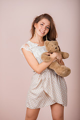 Image showing Girl and teddy bear