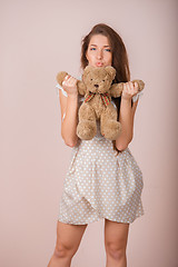 Image showing Girl and teddy bear