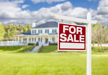 Image showing Home For Sale Sign in Front of New House