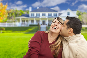 Image showing Happy Mixed Race Couple in Front of House