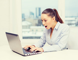 Image showing surprised businesswoman with laptop