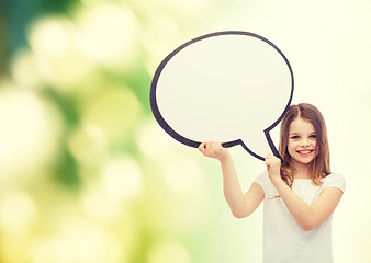 Image showing smiling little girl with blank text bubble