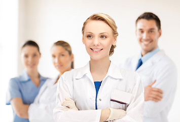 Image showing smiling young female doctor in hospital