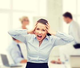 Image showing angry screaming businesswoman