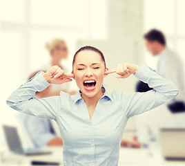 Image showing angry screaming businesswoman