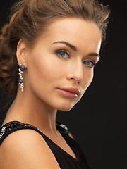 Image showing woman with diamond earrings