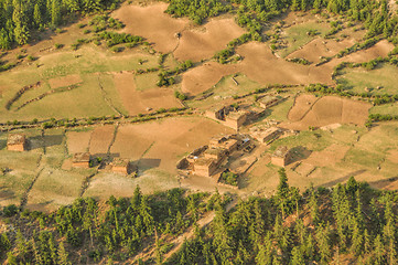 Image showing Aerial view of Nepalese settlement