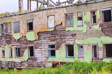 Image showing ruins of destroyed an abandoned wooden house