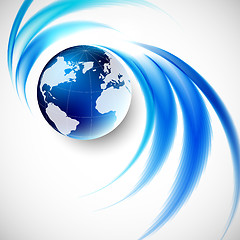 Image showing Abstract soft blue wave background