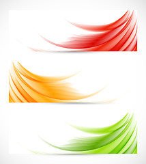 Image showing Set of wavy banners