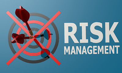 Image showing Dart board blue risk management