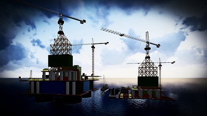 Image showing Oil rig  platform