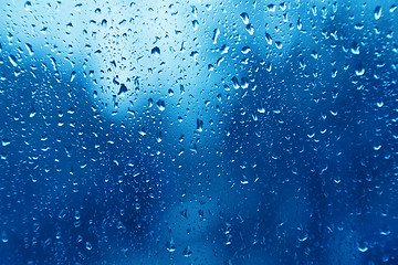 Image showing Water drops on glass