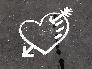 Image showing Abstract love symbol on pavement