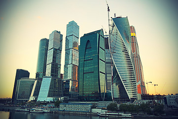 Image showing Moscow-city (Moscow International Business Center) at evening