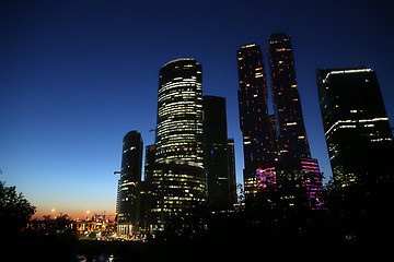 Image showing Moscow-city (Moscow International Business Center) at night