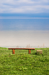 Image showing Landscape with the Bench for Meditation on Seacoast