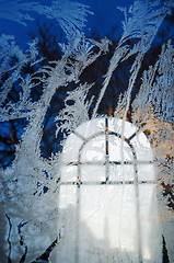 Image showing Frost on the window of the chapel